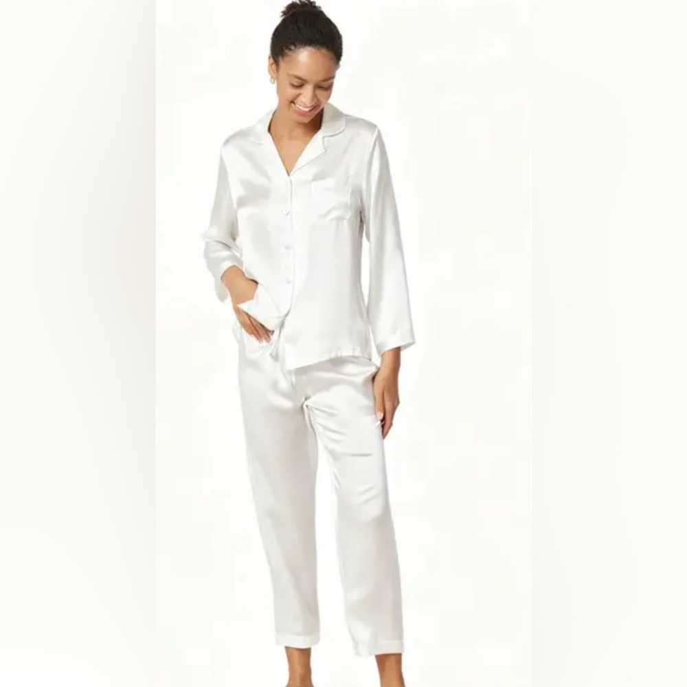 Nordstrom Rack white satin pajama set . Size small